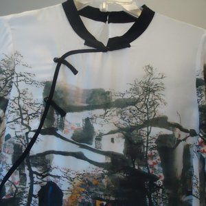 Hanhzhou Mulberry Silk Traditional Dress Art Smoke  Size L NWT's.